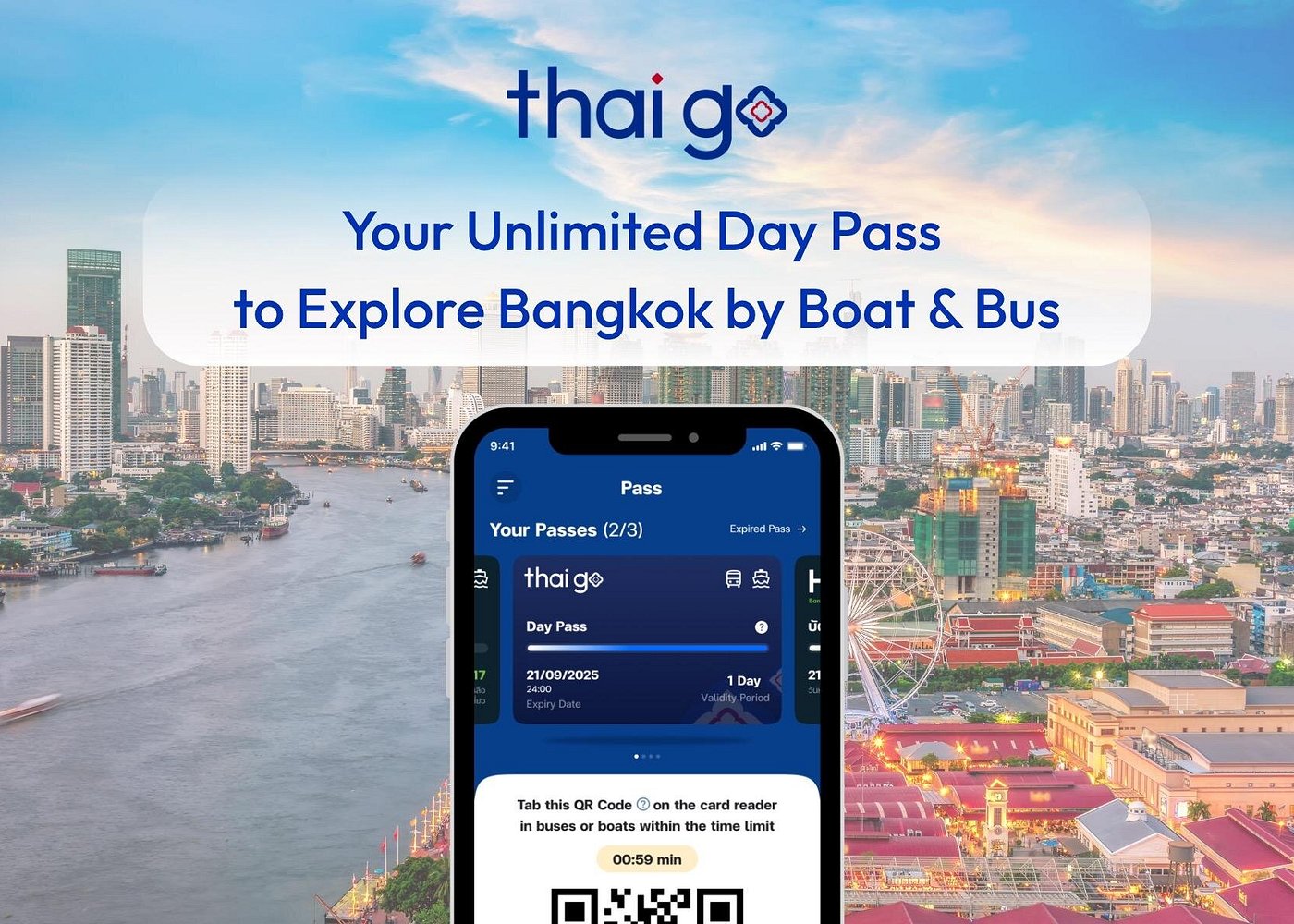 Thai Go Tourist Day Pass - Bangkok Sightseeing by Bus & Boat